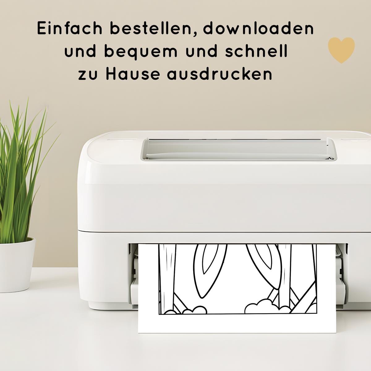 12 Waldtiere Ausmalbilder für Kinder