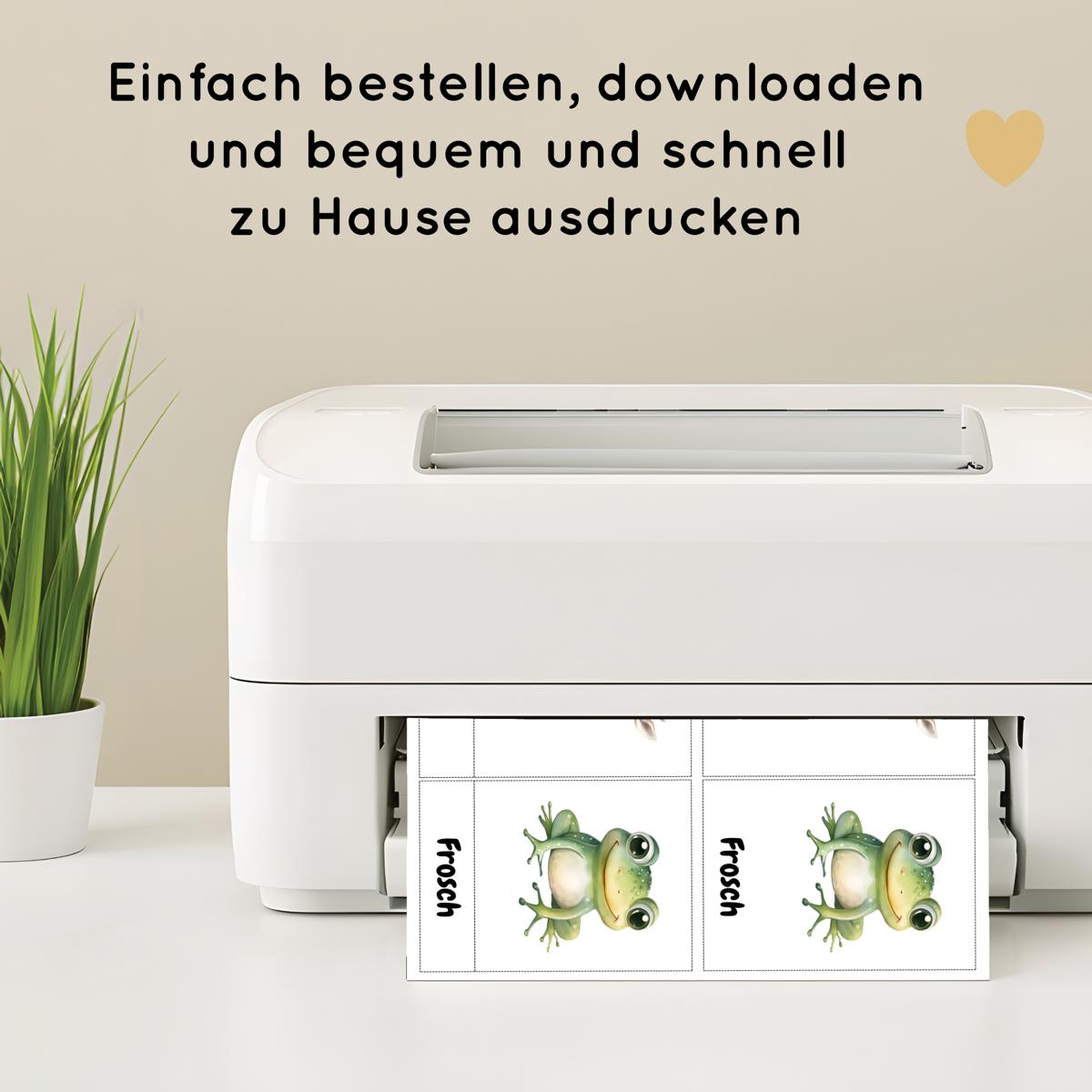 15 dreiteilige Lernkarten mit den Tieren des Waldes