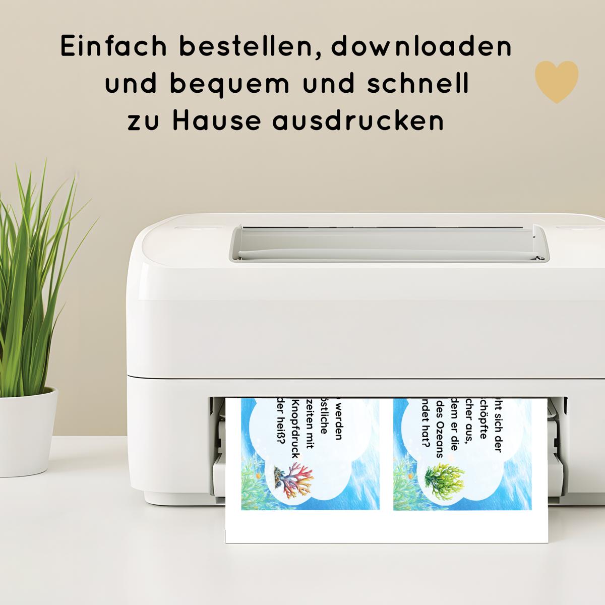 Unterwasser Indoor Schnitzeljagd - 20 einfache Hinweise, Urkunde & mehr