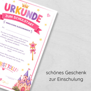 Urkunde für den Schulstart als PDF zum Ausdrucken