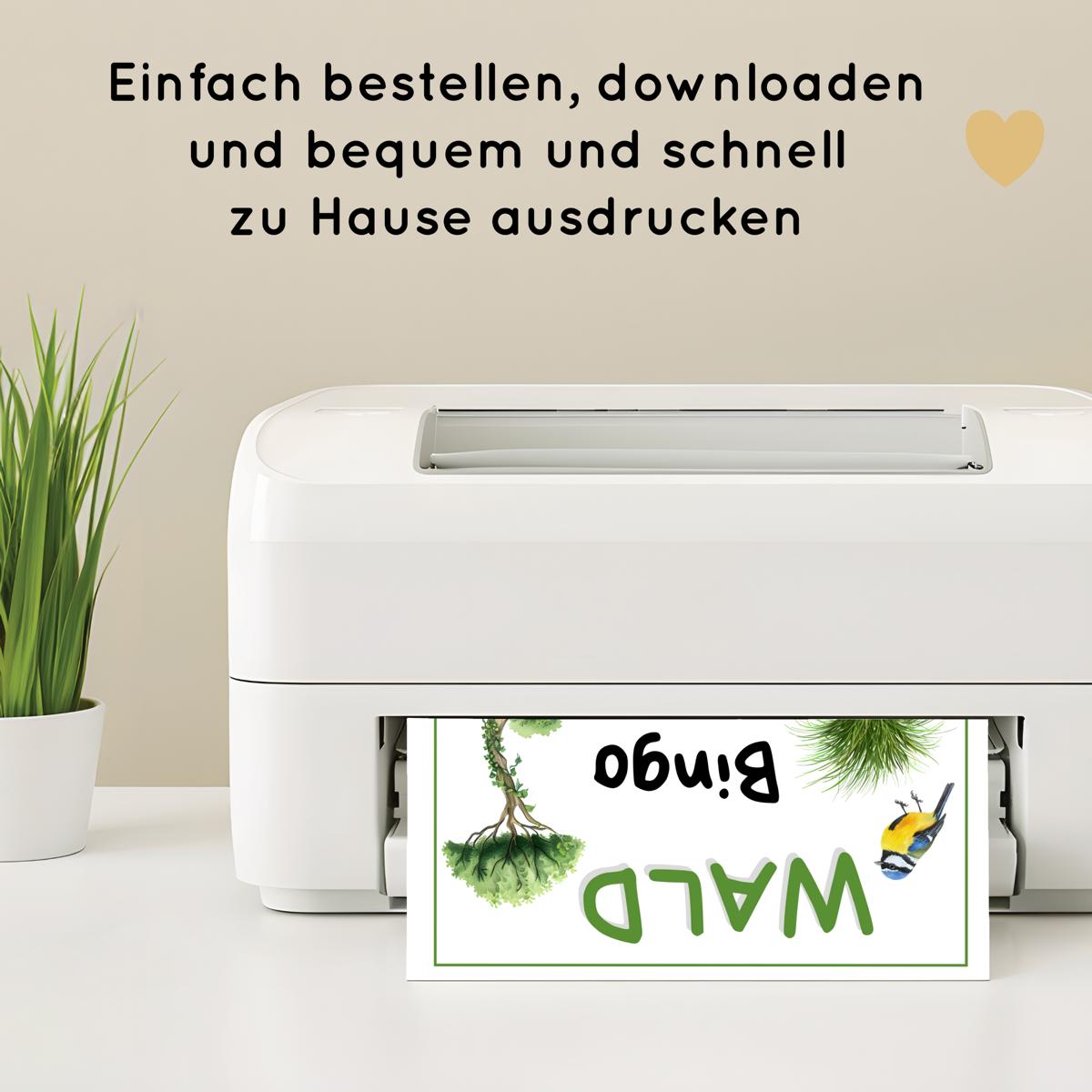 Wald Bingo für Kinder