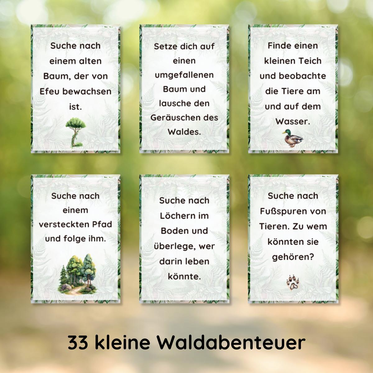 Wald Schnitzeljagd für Kinder mit 33 kleinen Waldabenteuern
