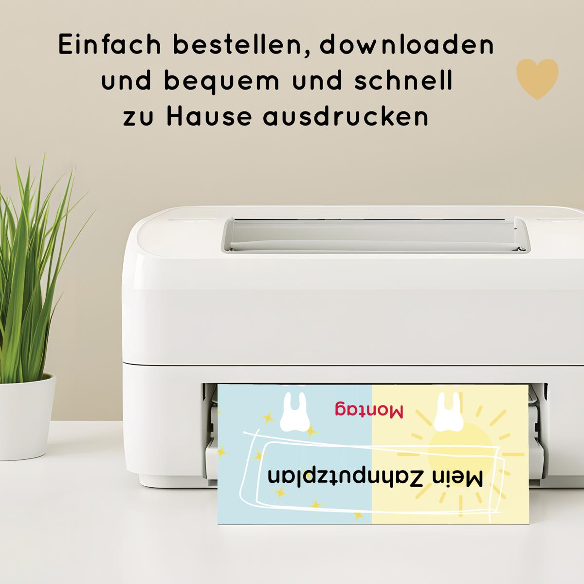 Zahnputzplan für Kinder, Checkliste zum täglichen Zähne putzen