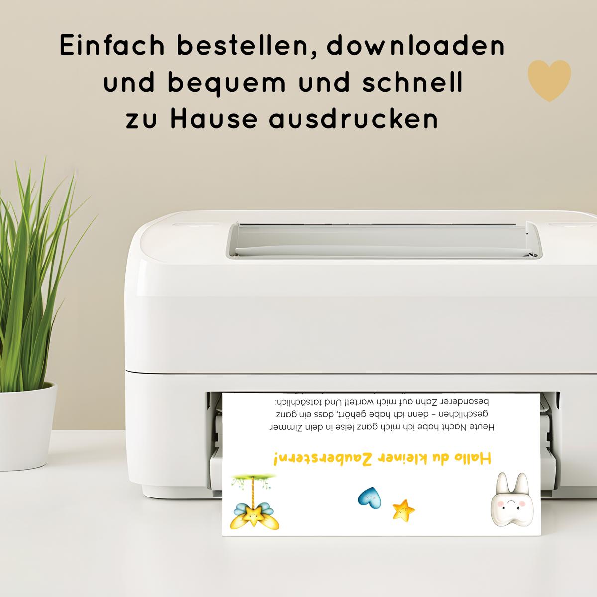 Brief von der Zahnfee Set inkl. Urkunde und Briefumschlag, gelb