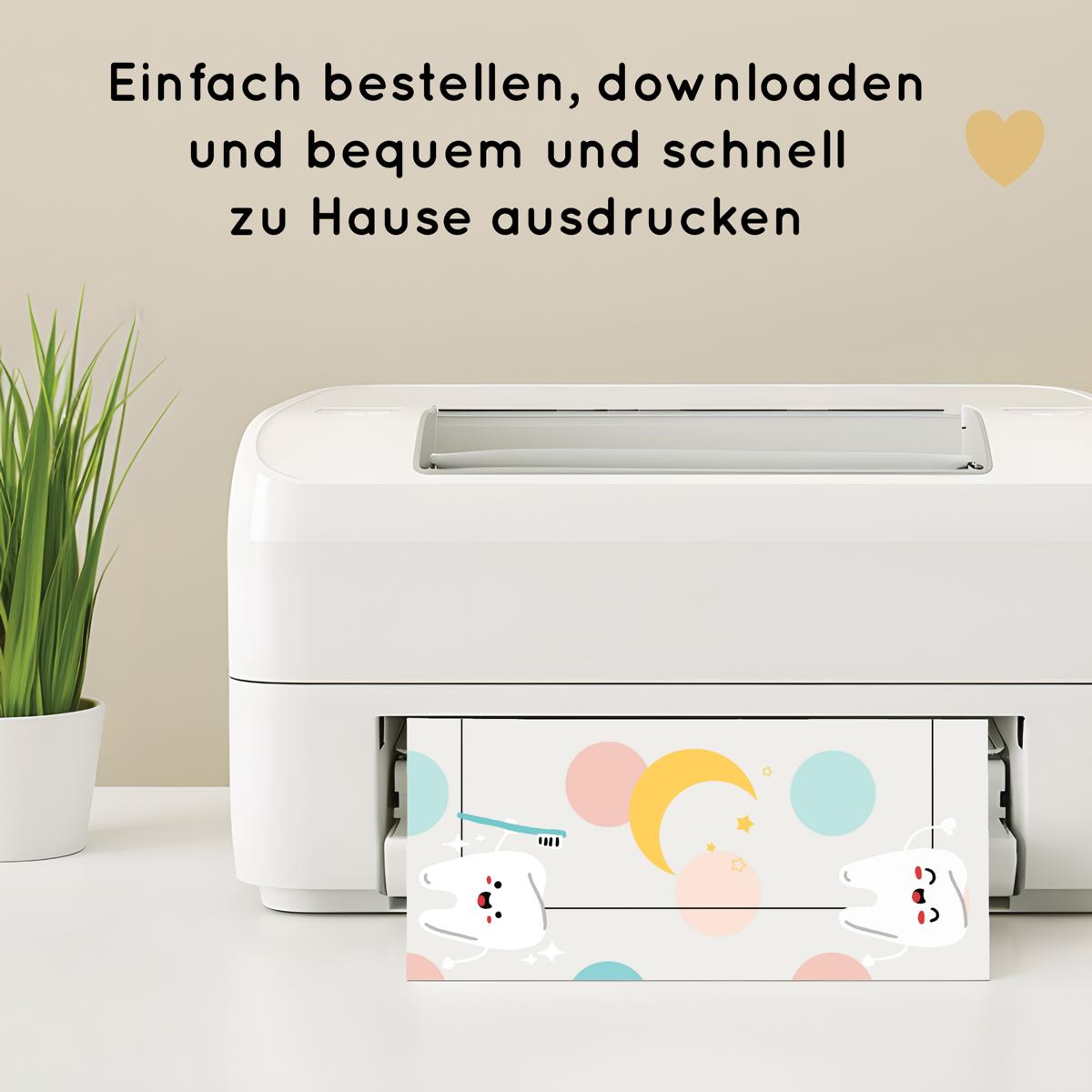 Zahnputzplan für Kinder, Zähne putzen Checkliste, gepunktet