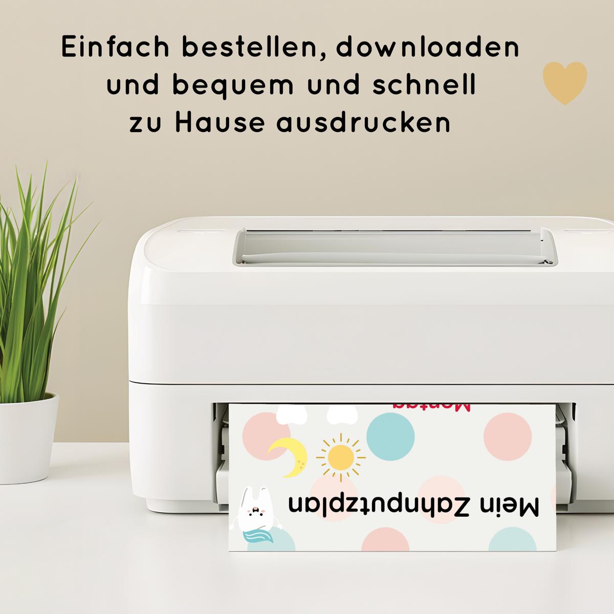 Zahnputzplan für Kinder, Checkliste tägliches Zähne putzen