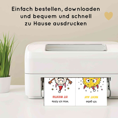 24 weihnachtliche Monster Affirmationskarten für Kinder