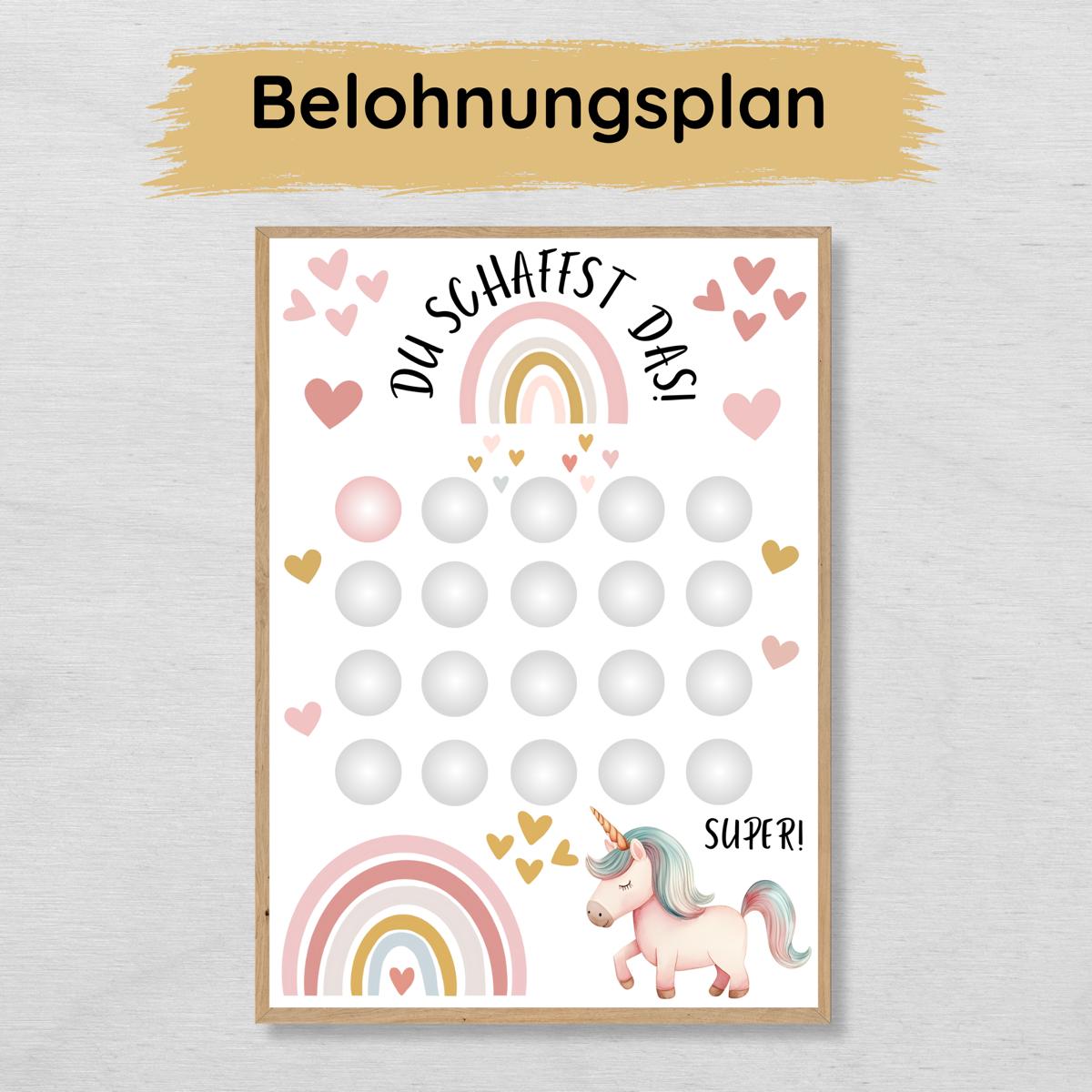 Einhorn Belohnungsplan für Mädchen