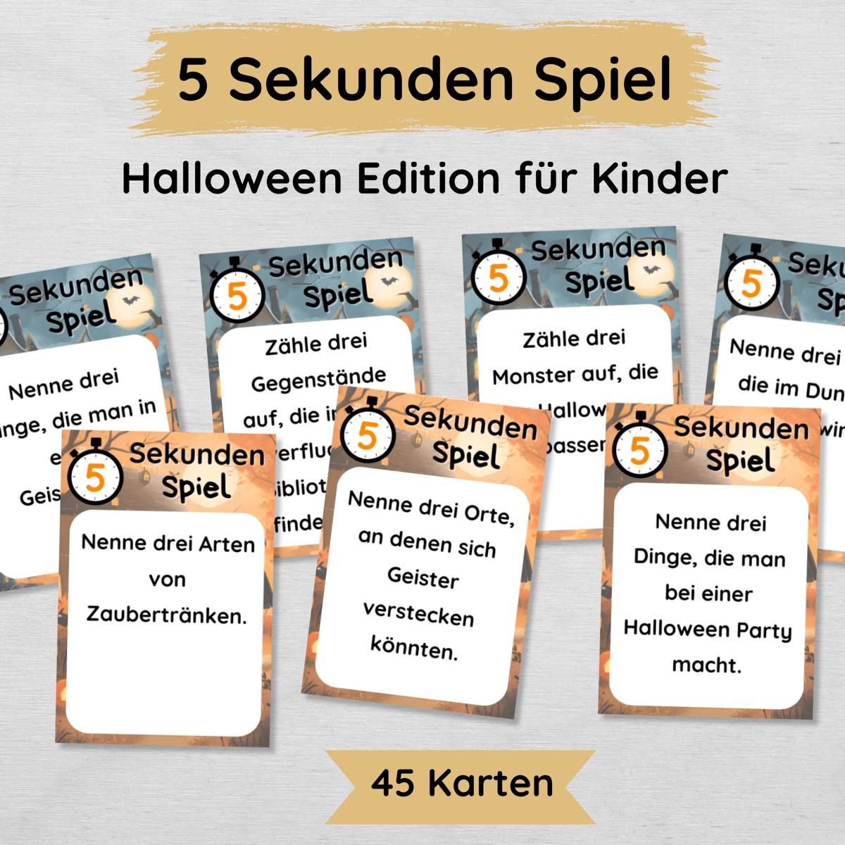 5 Sekunden Halloween Spiel für Kinder