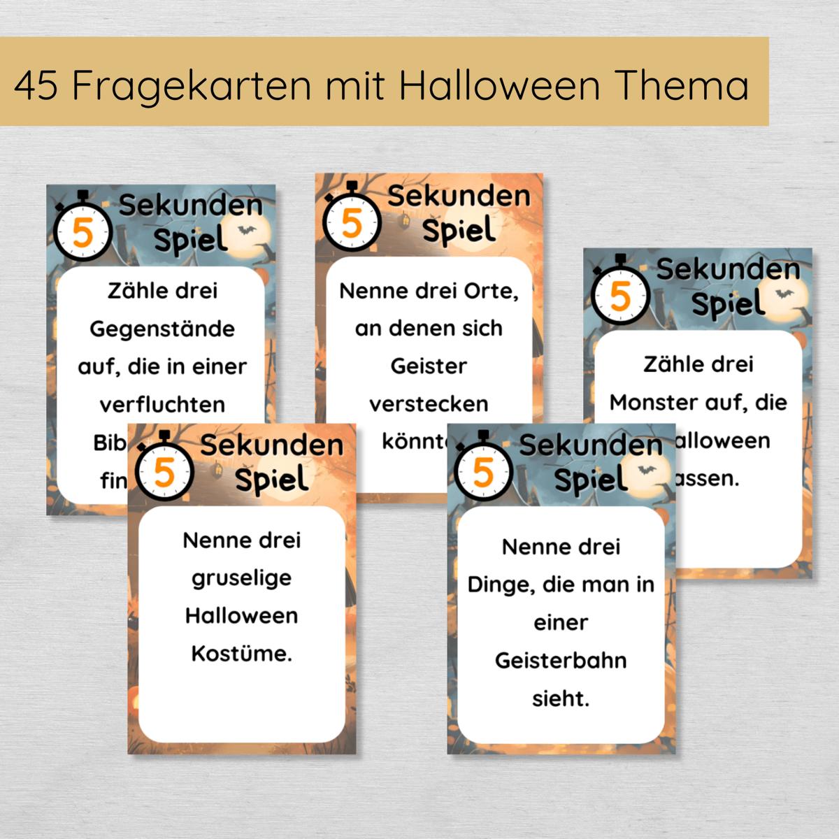 5 Sekunden Halloween Spiel für Kinder