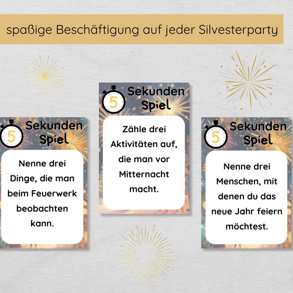 5 Sekunden Silvester Spiel für Kinder