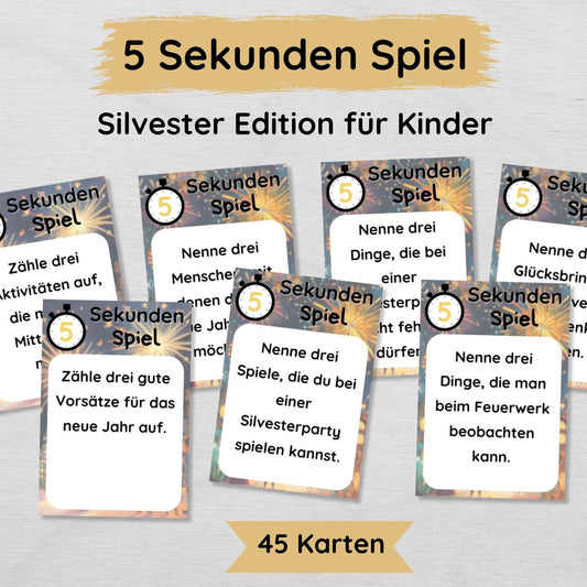 5 Sekunden Silvester Spiel für Kinder