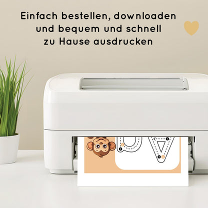 ABC Übungskarten Buchstaben schreiben lernen, quer