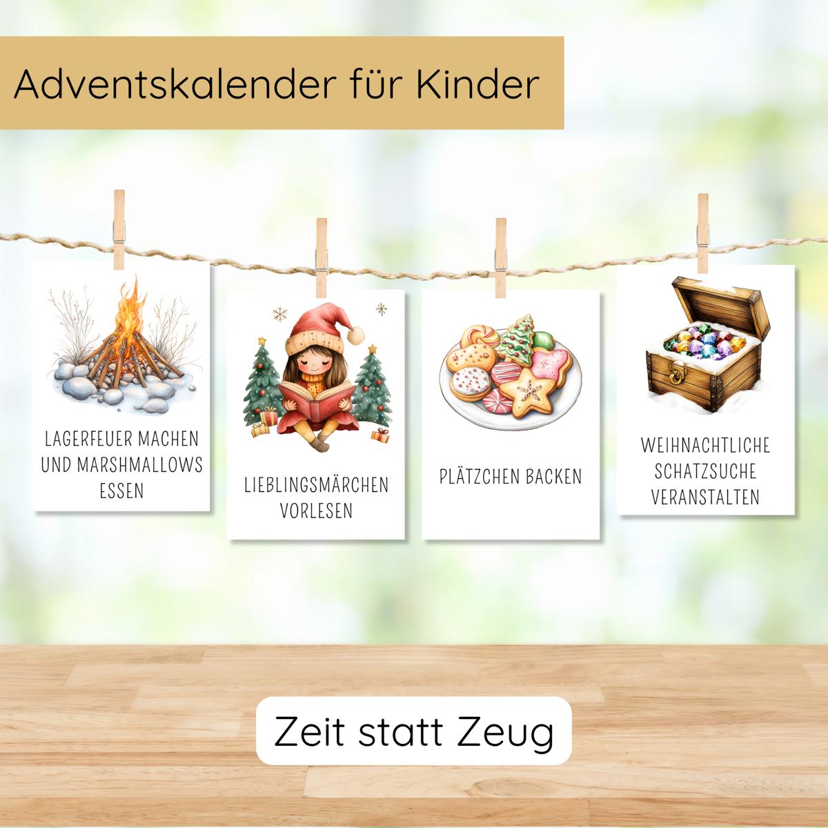 Zeit statt Zeug Adventskalender für Kinder