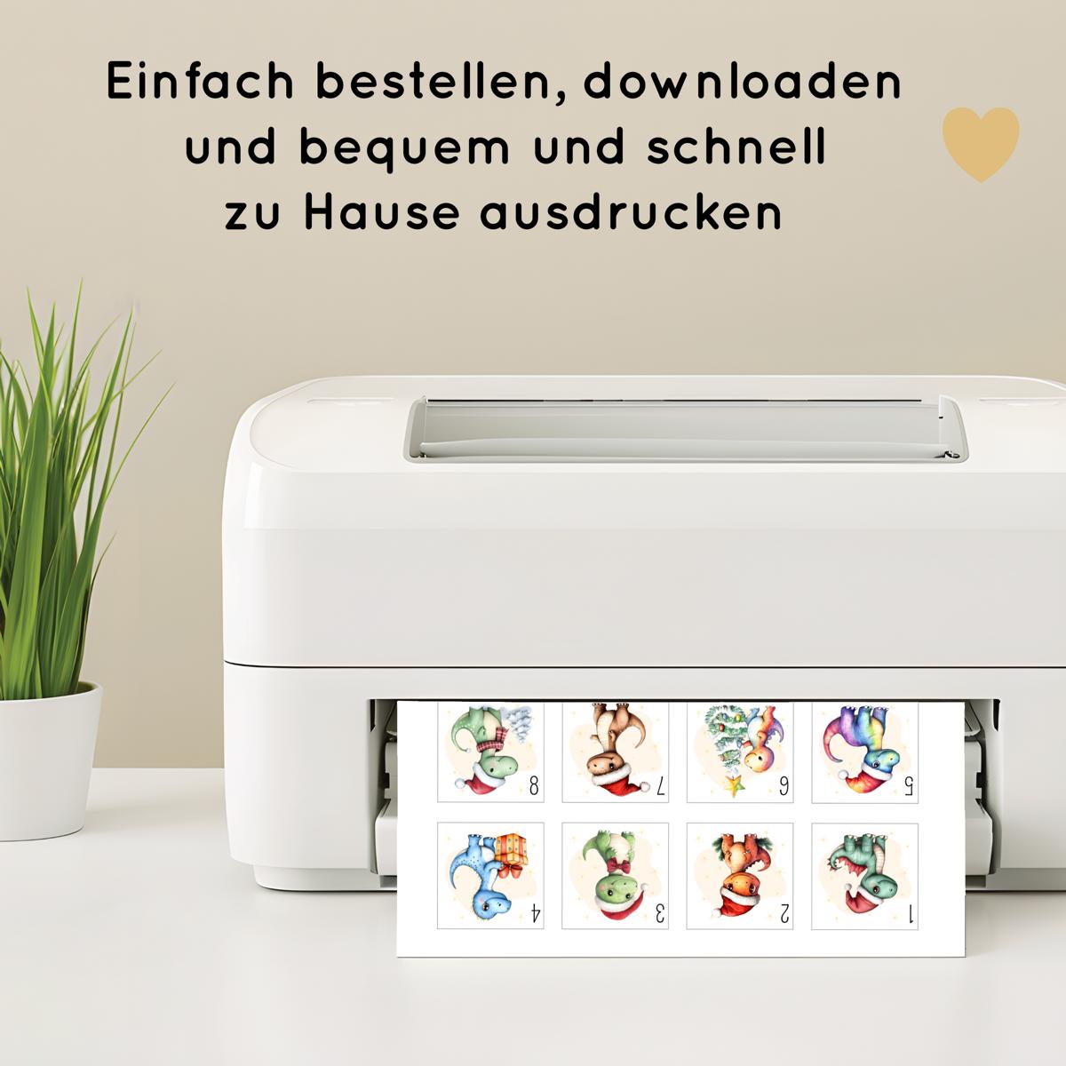 Dino Adventskalenderzahlen für Kinder