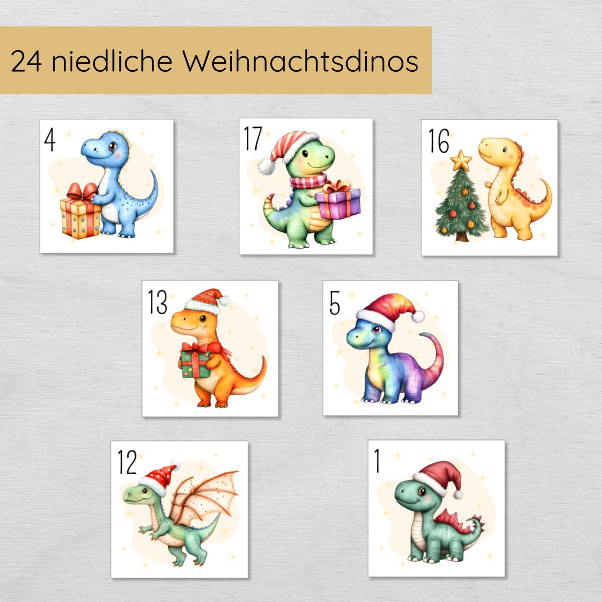 Dino Adventskalenderzahlen für Kinder