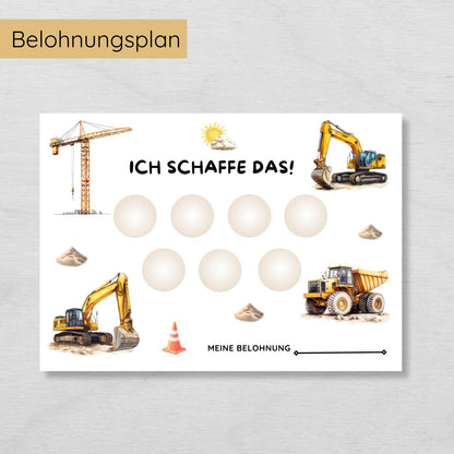 Baustelle Aufgabenplan und Belohnungsplan für Kinder