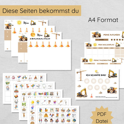 Baustelle Routine Set mit 160 Routinekarten & Planern