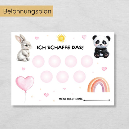 Mädchen Aufgabenplan und Belohnungsplan für Kinder