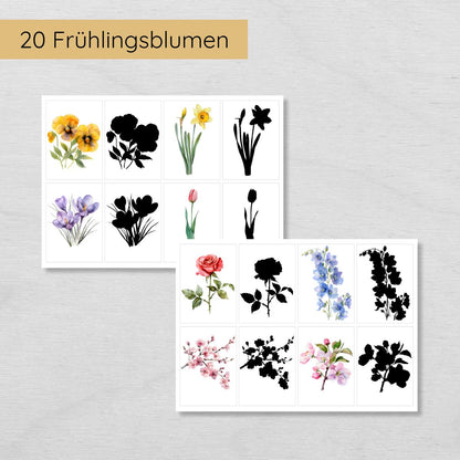 Blumen Schatten Zuordnungsspiel für Kinder