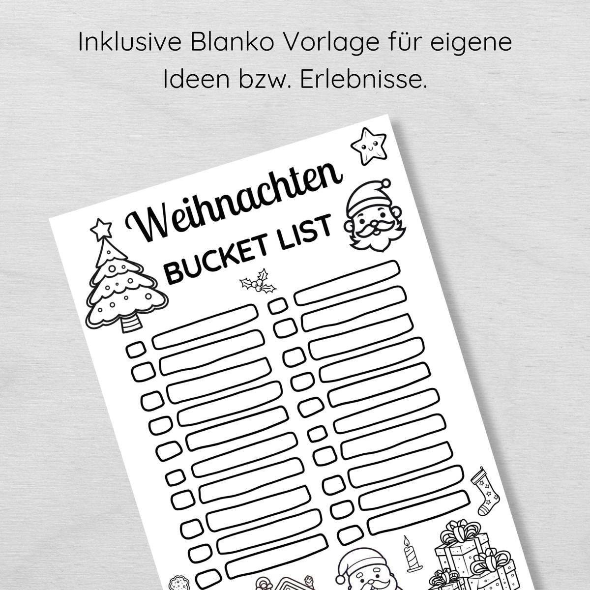 Weihnachten Bucket List für die Familie, 2-in-1