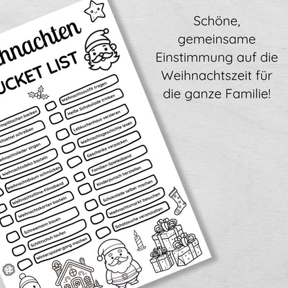 Weihnachten Bucket List für die Familie, 2-in-1