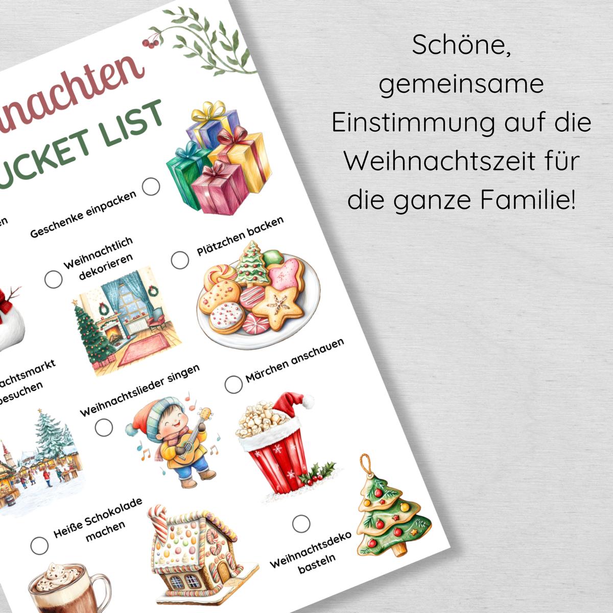 Weihnachten Bucket List, Weihnachtsaktivitäten für die Familie