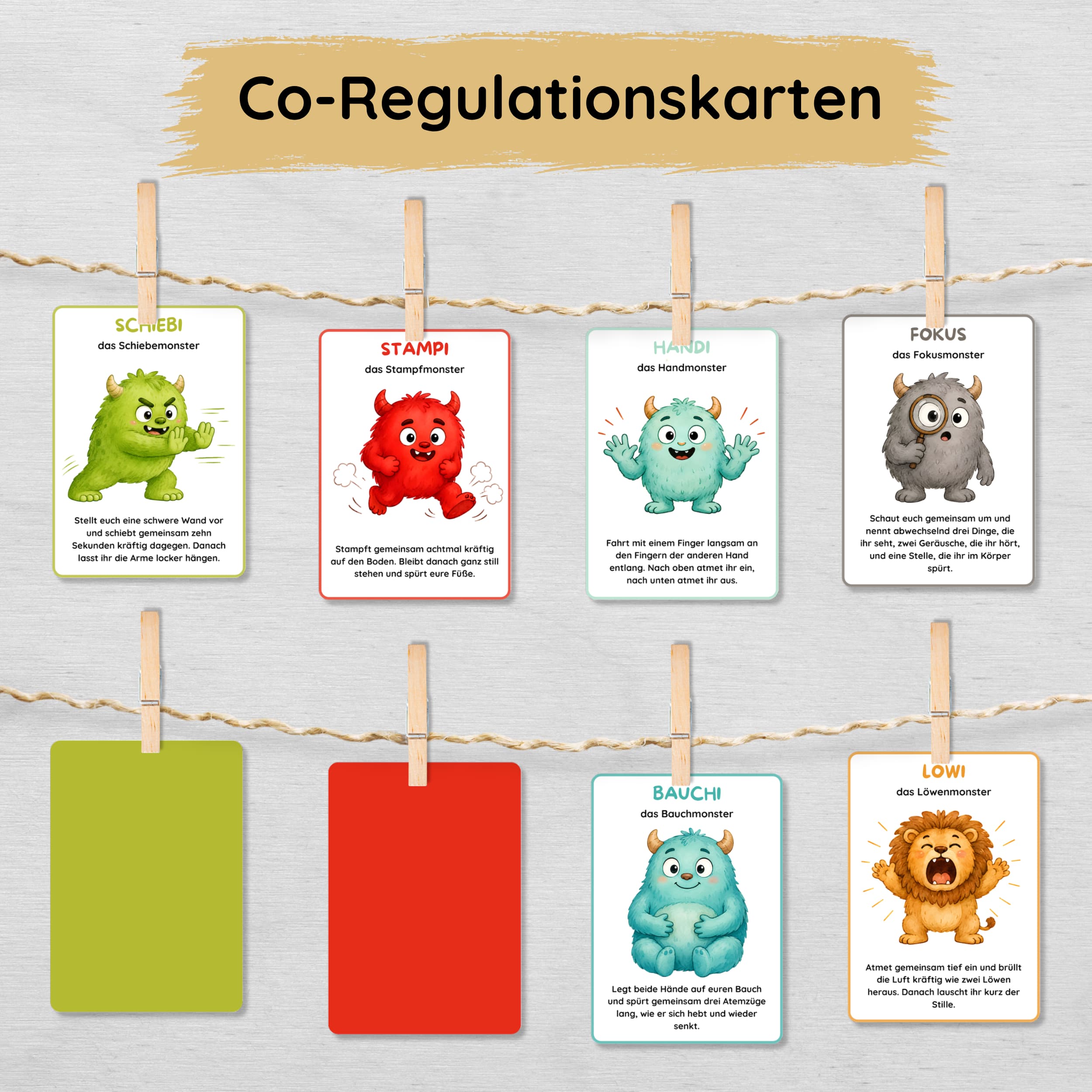 20 Co-Regulationskarten für Kinder