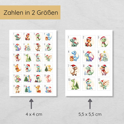 Dino Adventskalenderzahlen für Kinder