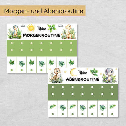 Dino Routine Set mit 160 Routinekarten & Planern