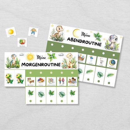 Dino Routine Set mit 160 Routinekarten & Planern