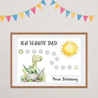 Dinosaurier Belohnungsplan für Jungen zum Ausdrucken