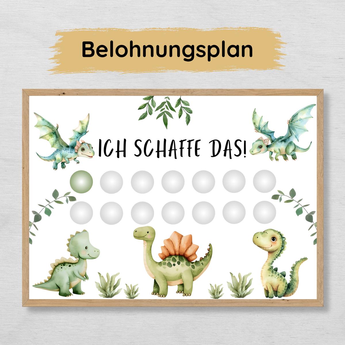 Dinosaurier Belohnungstafel für Kinder zum Ausdrucken