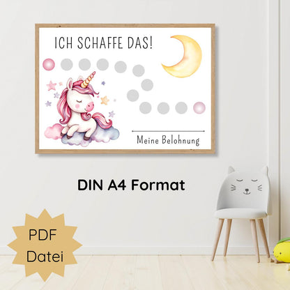 Einhorn Belohnungsplan für Kinder