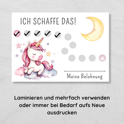 Einhorn Belohnungsplan für Kinder
