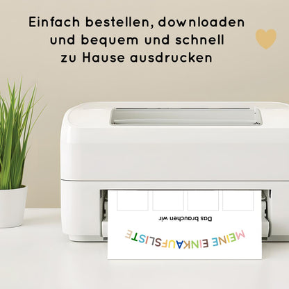 Einkaufsplaner für Kinder mit 7 Einkaufslisten und 100+ Lebensmittel Karten
