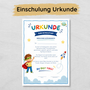 Einschulungsurkunde für Jungs