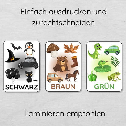 10 Farblernkarten für Kinder
