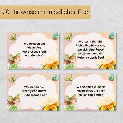 Feen Outdoor Schnitzeljagd mit 20 Hinweisen und Urkunde