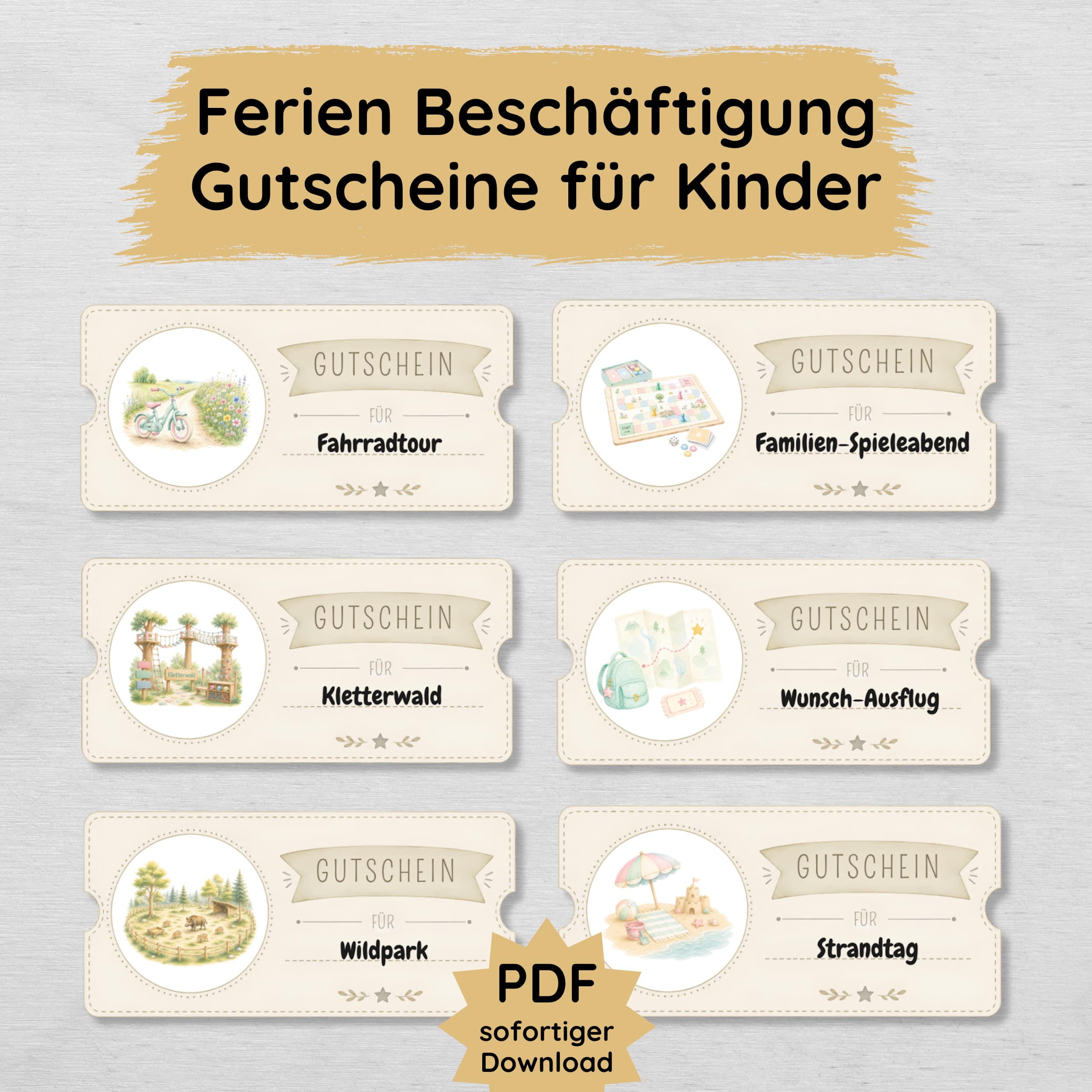Sommer Aktivitäten für Kinder Gutscheine