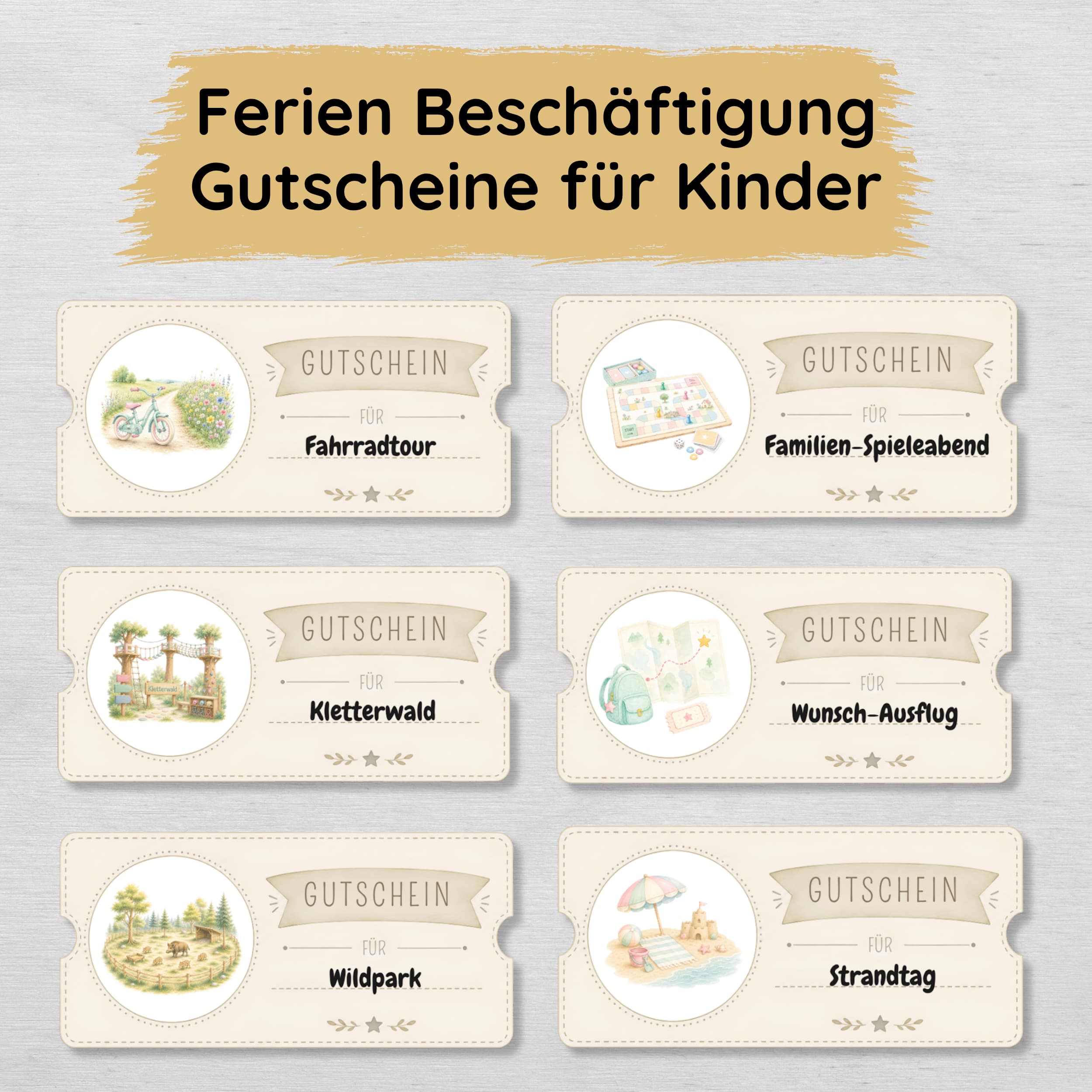 Sommer Aktivitäten für Kinder Gutscheine