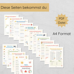 Ferientagebuch für Kinder Druckvorlage