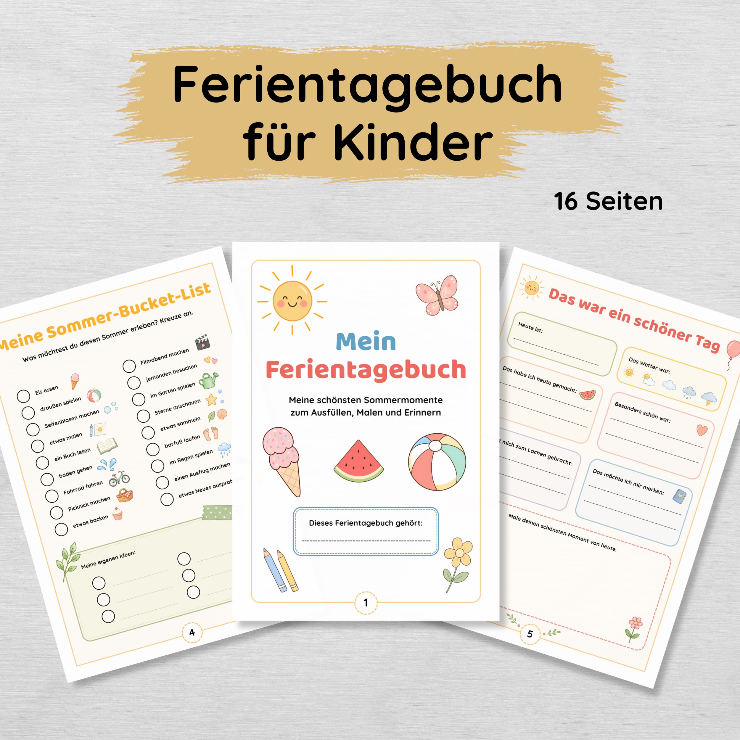 Ferientagebuch für Kinder