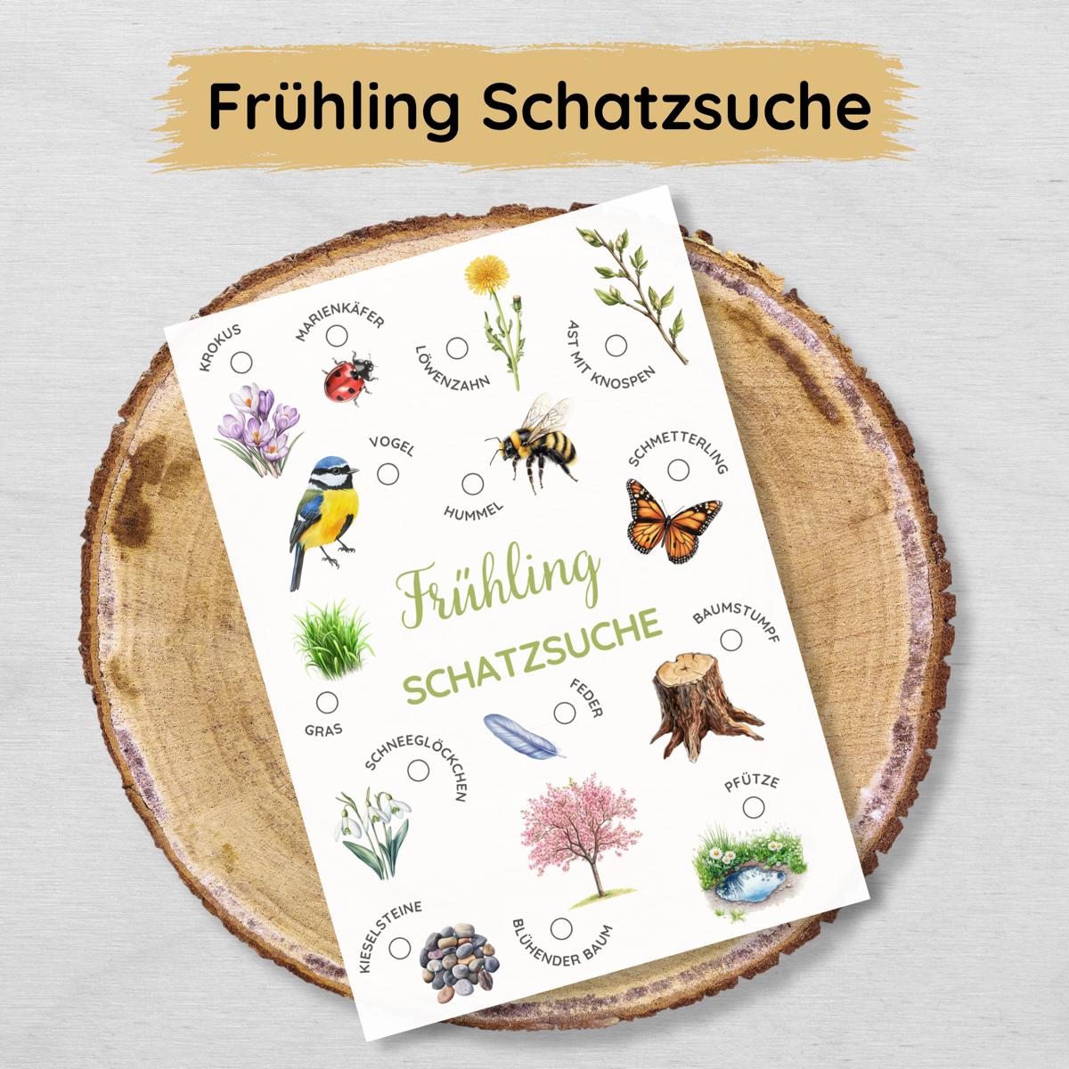 Outdoor Frühling Schatzsuche Druckvorlage