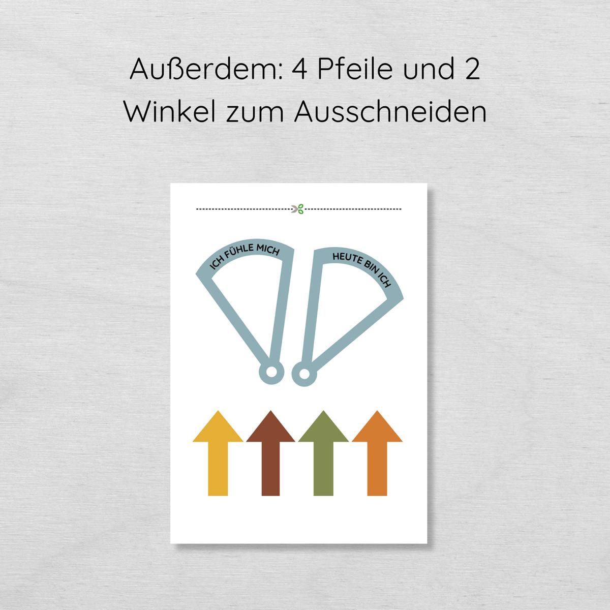 Gefühlsrad für Kinder mit menschlichen Gesichtern in 2 Varianten