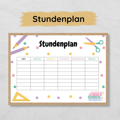 Stundenplan für Kinder, gepunktet