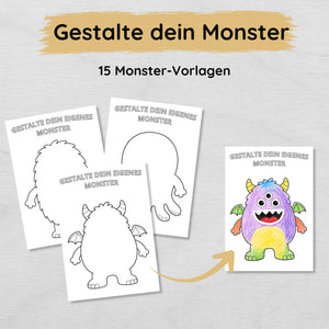 Monster Vorlagen zum ausmalen und gestalten