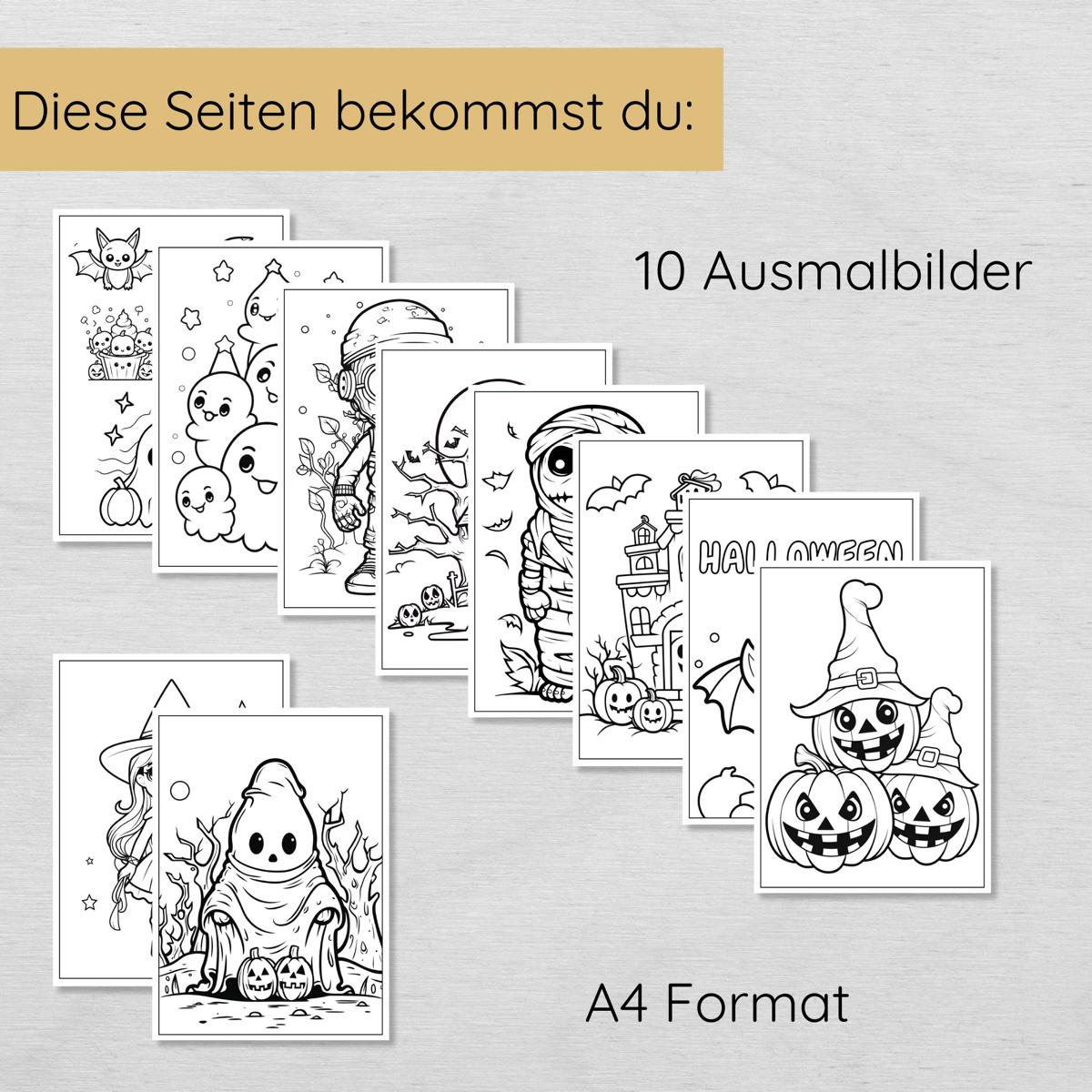 25 Halloween Rätsel und Ausmalbilder für Kinder