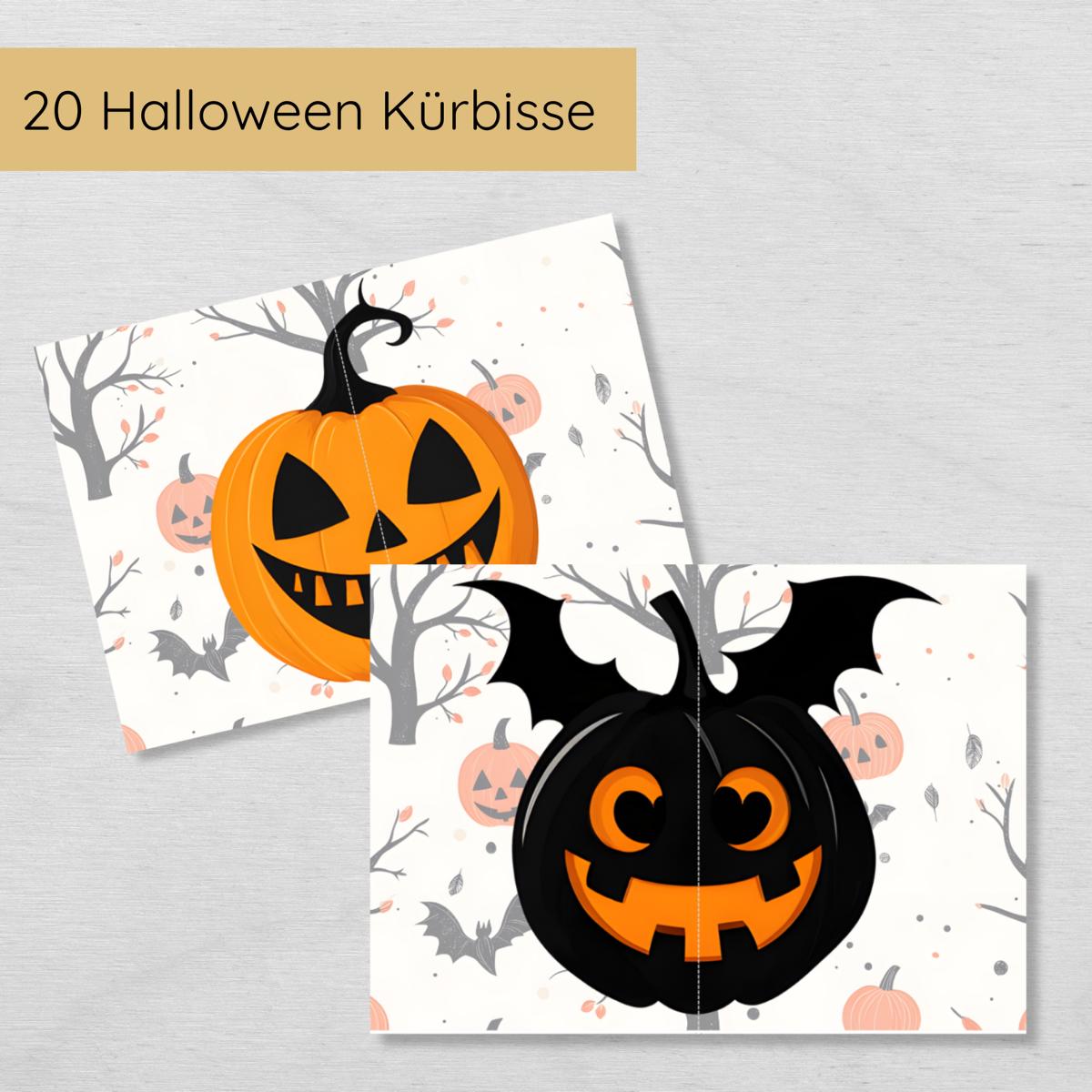 2 Teile Halloween Kürbis Puzzle für Kinder, Hälften zuordnen