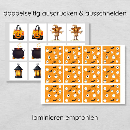 Halloween Memory Spiel für Kinder